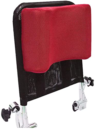 携帯用車椅子ヘッドレストネック支援ヘッドパディング調整可能&大人の旅行16-20インチ車椅子クッションユニバーサルアクセサリー,赤