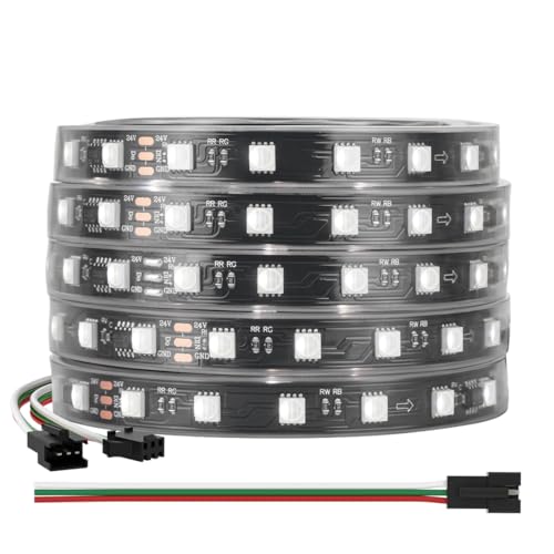 BTF-LIGHTING WS2814 IC RGBW Kühles Weiß Adressierbar DC24V 5M 60LED/m 10pixel/m Flexibel 4 Farben in 1 Traumfarbe LED-Streifen IP67