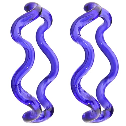 NMII ZigZag Crystal Glass Bangles Spiral Kada Set For Women & Girls | Bangles For Women Glass Kangan Set | Blue Glass Bangles | Trendy Stylish Spiral Twisted Design Kada Bangle-(GK48-Blue-2.6)