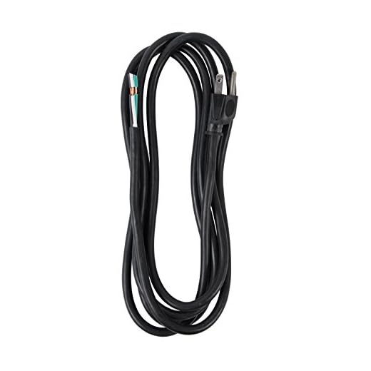 Bergen Industries Inc PS913163 3-Wire Appliance and Power Tool Cord, 9 ft, 16 AWG, 13A/125V AC, 1625w , Black