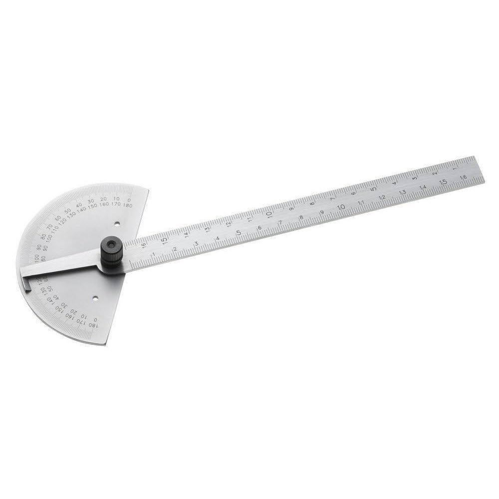 Facom 180° Metric Bevel Depth Gauge Protractor, 170 mm Stainless Steel Blade