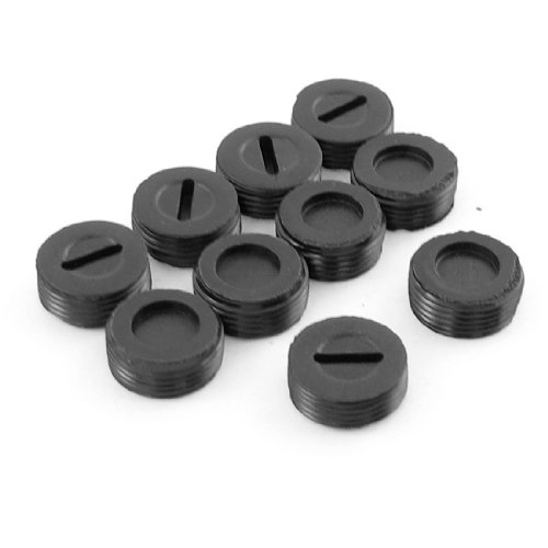 Sourcingmap a13072200ux0389-10 piezas negro macho tapones portaescobillas de carbono de di�metro 14mm hilo