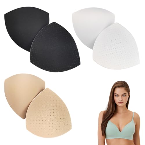 QOWIJEX 3 Pares Almohadillas de Sujetador de Bikini Rellenos de Sujetador Almohadilla, Rellenos Extraíbles para Bikinis, Sujetador Deportivo,Traje de Baño para Copa B/C
