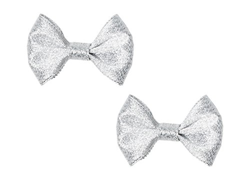 Anna Belen Girls"Angel" Holiday Bow Clip O/S Silver (2 Pieces)