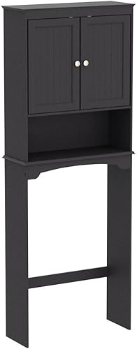 Miniatura 4 de Spirich Armario sobre el inodoro para almacenamiento de baño, armario de almacenamiento sobre el inodoro con puertas y estantes ajustables, color