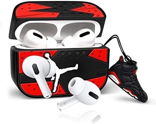 Image of Cartoon Silicone Case Compatible with Apple AirPods Pro 2 Case Cover - Cute 3D Shockproof 360 Protective Skin Cover with Keychain | AirPods Pro 2nd Gen Case (J-Don Red)