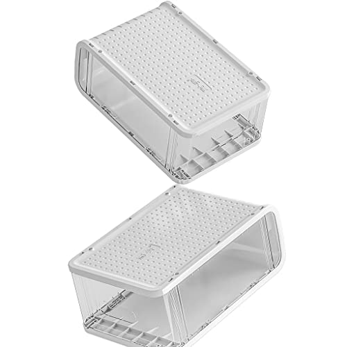 Boîte de chaussures en plastique dur transparent rigide et empilable