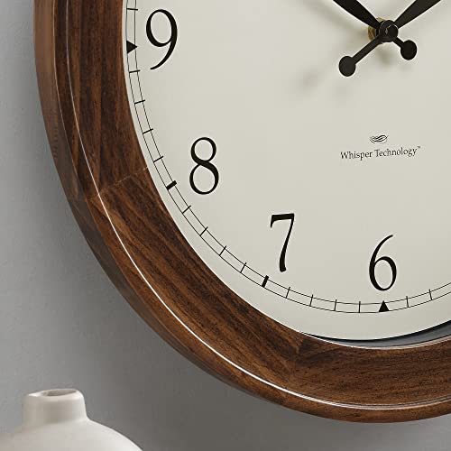 Firstime & Co.® Walnut Garrison Wall Clock, American Crafted, Walnut Wood, 16 X 2 X 16, #TOP2