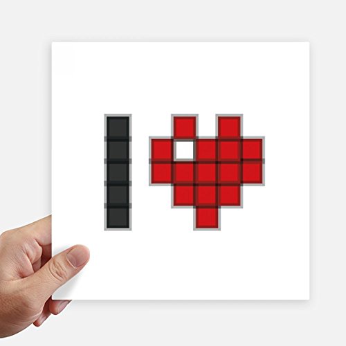 Autocollant carré de 20 cm Valentine Pixel DIYthinker sticker moto et mur - 2