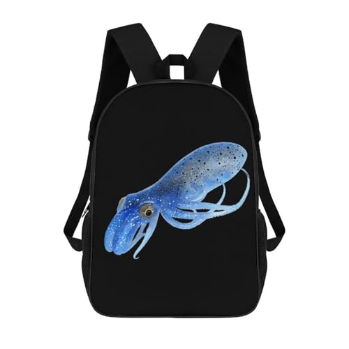 Blue Squid 17 Inch Backpack Classic Travel Daypack with Adjustable Shoulder Straps for Men Women