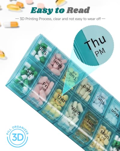 Image of Extra Large Weekly Pill Organizers pillcase pilboxes (Dusty Blue)