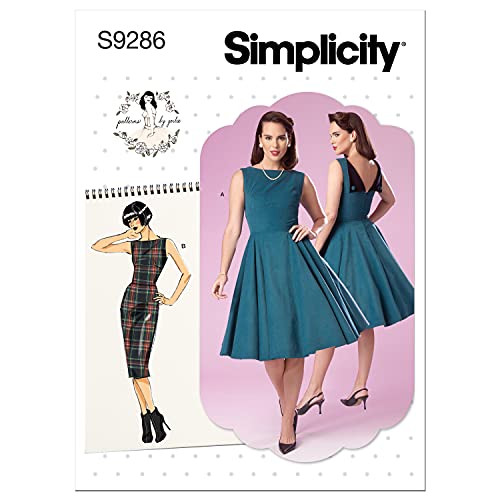 SS9286A5 Misses' Fold-Back Facing Dress Sewing Pattern Kit
