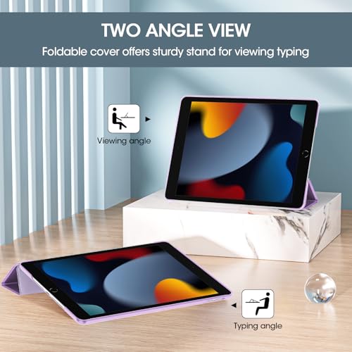 Image of ProCase for iPad 9th / 8th / 7th Generation Case 10.2 Inch (2021 /2020 /2019 Release), 10.2 iPad Case 9th / 8th / 7th Gen Cover, Slim Smart Cover with Translucent Hard Shell Back -Violet