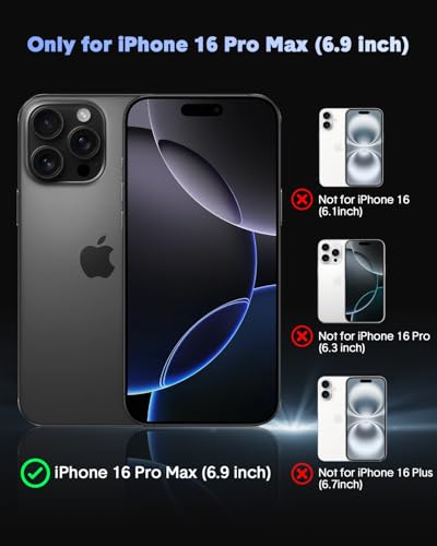 Saiuxiu for iPhone 16 Pro Max Case,Compatible with MagSafe, Includes Tempered Glass Screen & Lens Protectors, Translucent Matte Anti-Fingerprint, Slim Full-Body Military Grade Shockproof case - image 2