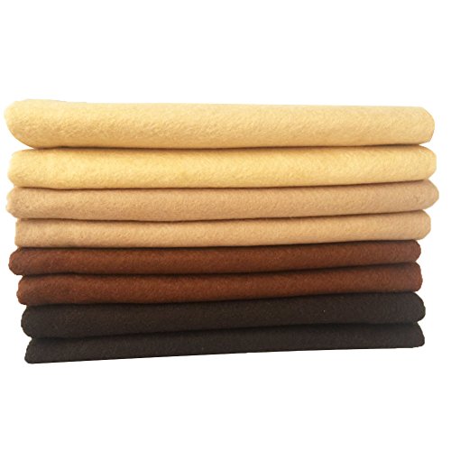 Image of 4pcs Thick 1.4mm Soft Felt Fabric Sheet Assorted Color Felt Pack DIY Craft Sewing Squares Nonwoven Patchwork (92x90cm Brown)