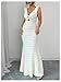 Floerns Women's Elegant Textured Maxi Dress Tie Backless Fishtail Wedding Guest Dresses White Large