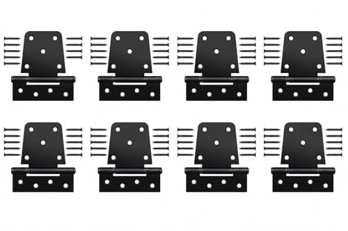 Image of 3.5 Inch Heavy Duty Gate Hinges, 8 Pack Black Iron Extra Thick T Door Hinges, Gate Hardware Kit for Indoor Outdoor, Shed, Wooden Fences, Vinyl Fence, Barn Door, Garage (Screws Included)