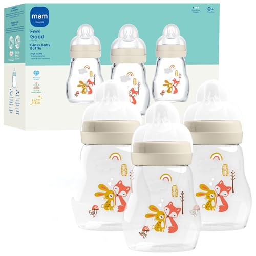 MAM Premium Glass Baby Bottles 6oz