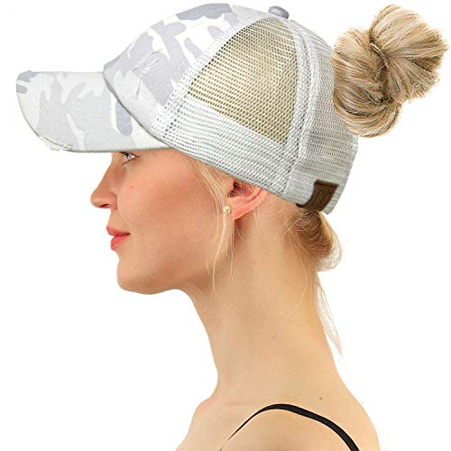Image of C.C Ponytail Criss Cross Messy Buns Ponycaps Baseball Cap Dad Trucker Mesh Hat