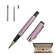 Accod Kugelschreiber mit feiner Spitze, High-End Business Signature Pen Metall Pen Clip schwarze Tinte Tintenroller mit zwei 0,5 mm minen Geschenkstift Premium Geschenkbox (Pink)