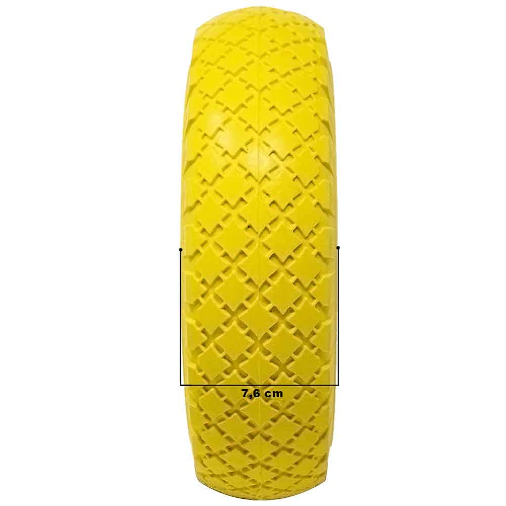 Ruota Piena In Poliuretano Per Carrello Portapacchi - Antiforatura, Gialla, Diametro 25 Cm, Per Carriole E Utilizzo Professionale - Foto 3