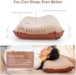 Naturehike Camping Pillow with Memory Foam, Self-Inflating Portable Pillow, Camping Essentials, Ergonomic for Neck Support, Travel Pillows for Camping, Airplanes, Hiking, Backpacking, Hammock