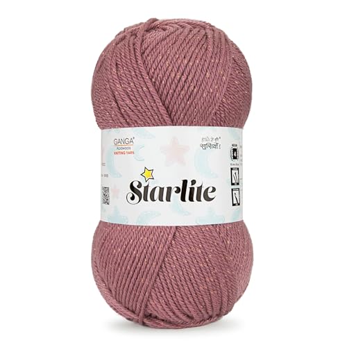 Image of Starlite, 99% Anti Pill Yarn 1% Metal, Hand Knitting Yarn OEKOTEX CLASS1 Certified (Dusk-Pink)