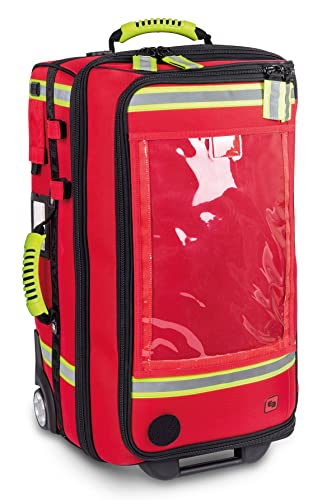ELITE BAGS - EMERAIR Trolley Notfallkoffer | rot | für die umfangreiche Ausstattung | stabiles Trolleysystem | inklusive Modultaschen