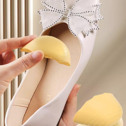 Image of Shoes Too Big Inserts Toe Cushion Filler Inserts Make Loose Shoes Fit 2 Pairs Shoe Insoles Adjust Shoe Too Big for Women and Men Ideal for High Heels Casual Sports Dress Shoes (Light Yellow)