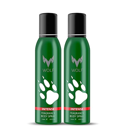 Image of Wolf Intense Pack of 2- No Gas Perfumed Bodyspray for Men-(120 ml+120 ml)