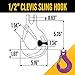 US Cargo Control 1/2 Inch x 10 Foot Adjustable 1-Leg Chain Sling with Sling Hook Grade 100 Alloy Steel Overhead Lifting Sling for Large and Heavy Cargo