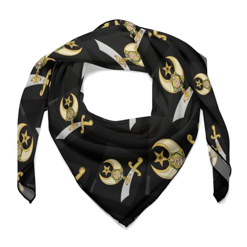 Shriner Logo Bandanas for Women Satin Silk Head Scarf Multipurpose Square Scarves Clothing Accessories