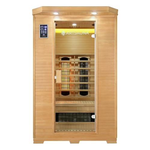 Artsauna Infrarotkabine Oslo - Triplex-Heizsystem Infrarotsauna - 2 Personen - LED-Farblicht,...