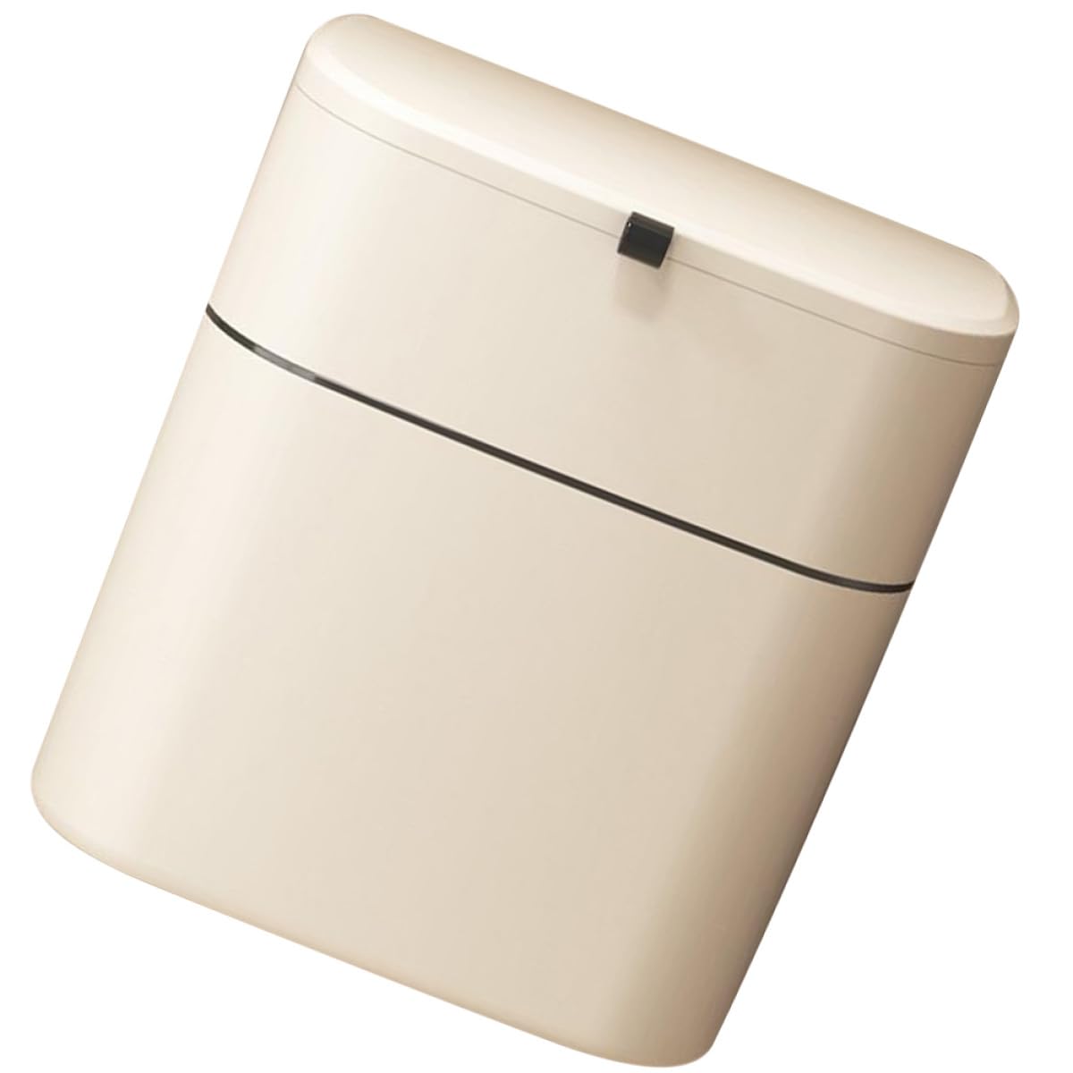 12l Küchenmülleimer Beige mit Punch Free Installation und Deckel Wandhängender Abfallbehälter aus Pp und Silikon für Küche und Bad