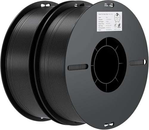 Creality Ender PLA Filament 1,75mm 2 Packs für 3D-Drucker, 2 x 1kg Spule 3D Druck Filament, Maßgenauigkeit +/- 0,03mm, passend für die meisten FDM 3D Drucker, Schwarz & Schwarz, Polylactide
