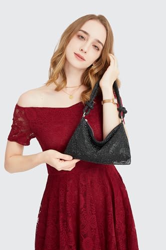 Image of YUWITA Sparkly Rhinestone Purse Evening Bag, Clutch Purses for Women Going Out Dressy Small Handbag