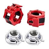 Bague de Serrage Haltère,Barbell Colliers 28mm,Colliers D’haltères,4 Pièces Pinces à Haltè...