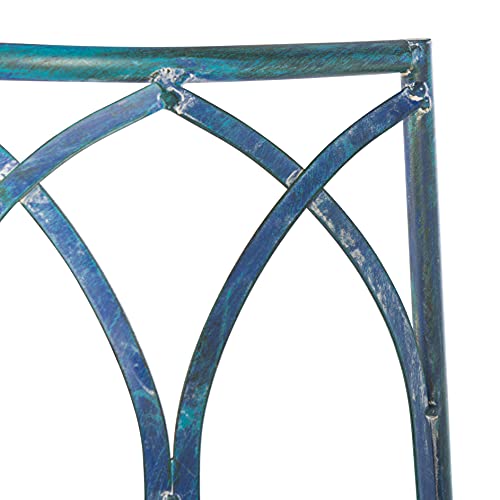Image of SAFAVIEH Outdoor - Abia Iron Tree Bench - Mossy Blue Iron Metal - Vintage Scrollwork Garden Design - Ideal for Patio, Deck, Porch, Garden, 17 inch Seat Height (PAT5018C)