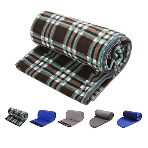 REDCAMP Fleece Sleeping Bag Liner Thicker for Adult Warm or Cold Weather, 73\" Long Full Sized Zipper Camping Blanket for Outdoor Indoor Used with Sack, Brown