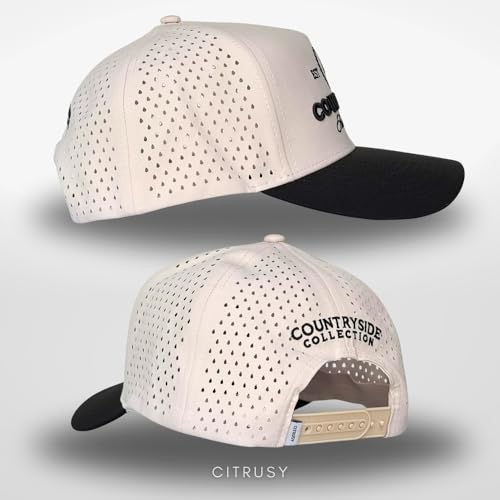 Image of CITRUSY Athletic Trucker Golf Hat | Performance Mens 5 Panel Cap | Cool Breathable Waterproof Workout Running Snapback