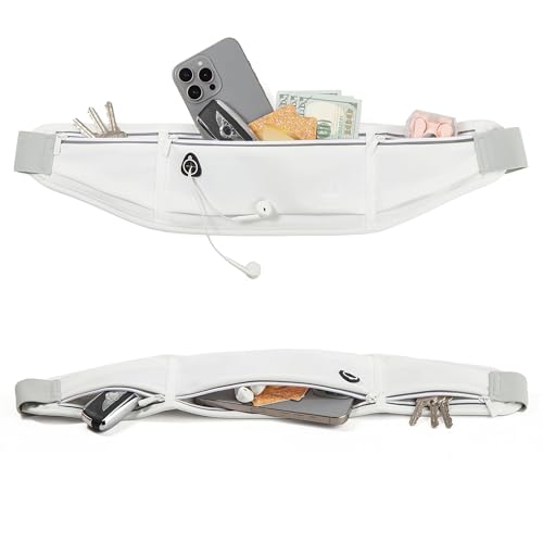 Image of Running Belt Slim Fanny Pack Jogging Pouch Phone Holder Waist Pack - White