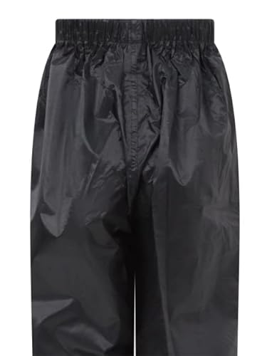 Wetplay Kids Waterproof Rain Over Trousers Childrens Childs Boys and Girls Rainwear (11-12 Years, Black) - Image 3