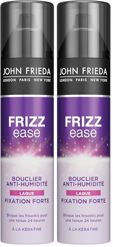 JOHN FRIEDA Frizz Ease Laque Bouclier Anti-Humidité Fixation Forte 250ml (Lot de 2)