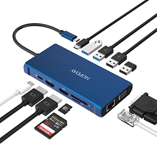 HOPDAY USB Cハブ - 10イン1 デュアルディスプレイ Amazon | HOPDAY USB Cハブ - 10イン1 デュアルディスプレイ USB