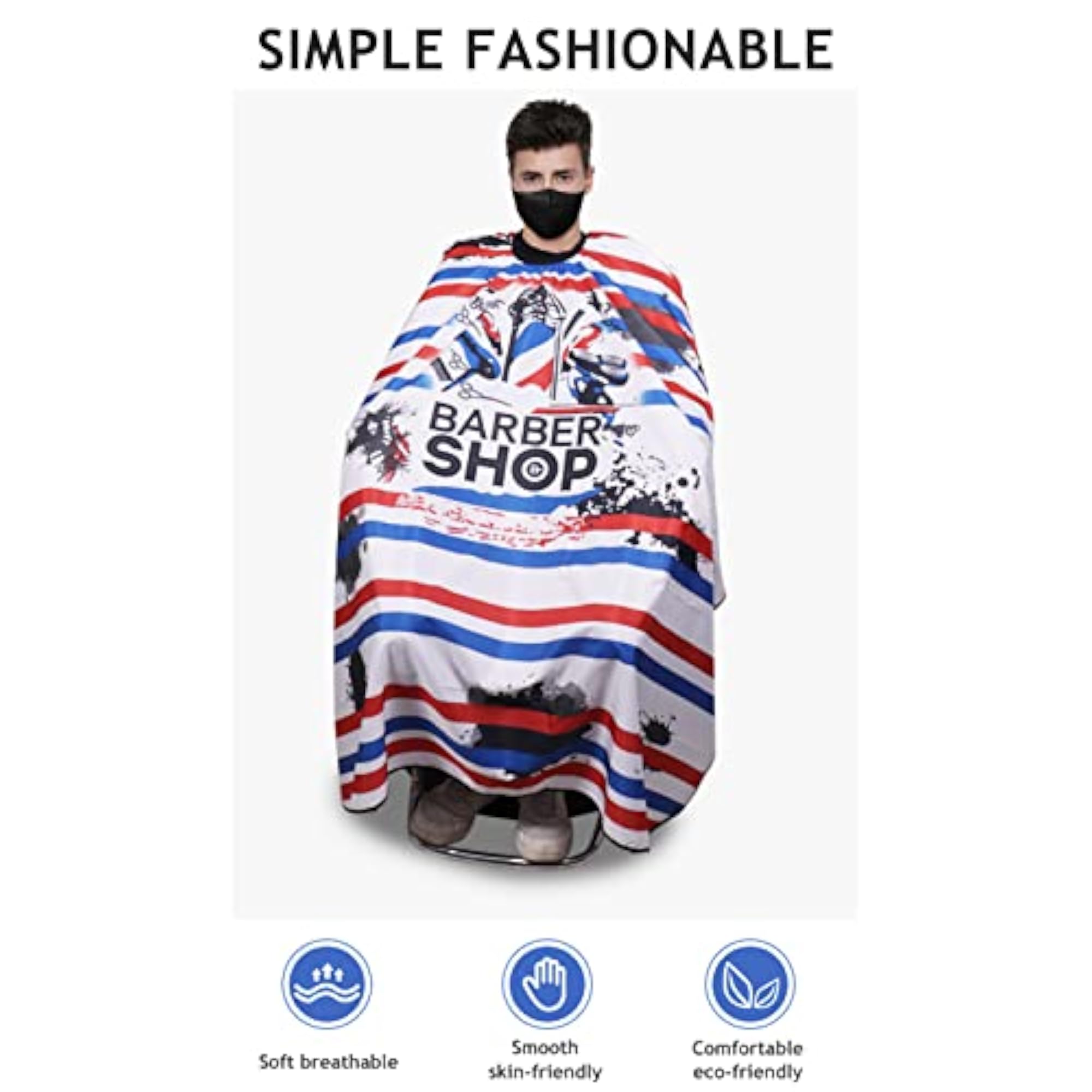 Adjustable Hair Cutting Cape with Neck Duster Brush