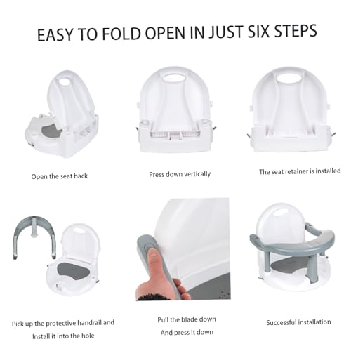 Siège de bain bébé pliable et antidérapant pour douche 6-18 mois - 3