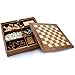 Wooden 7-in-1 Chess, Checkers, Backgammon, Playing Cards, Dominoes and Cribbage Board Game Combo Set