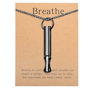 Mindfulness Breathing Necklace Stress Relief Pendant Stainless Steel Anxiety Breathe Necklace for Women Men
