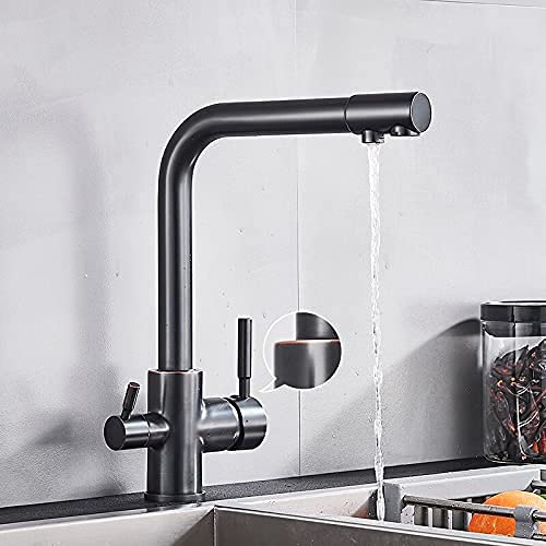 Robinet de cuisine noir avec filtre pour une eau potable pure au quotidien en famille