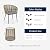 EAST OAK Breezeway 3-Piece Patio Bistro Set, Patio Chairs Bistro Set with 2 Wide Ergonomic Chairs, Cushions & Glass Top Side Table, Outdoor All-Weather Wicker Furniture for Balcony, Brown & Grey